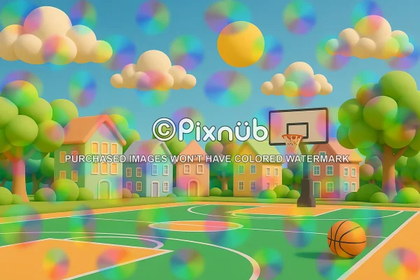 Claymation Basketball (Set of 2) - Digital Backgrounds - Image 3
