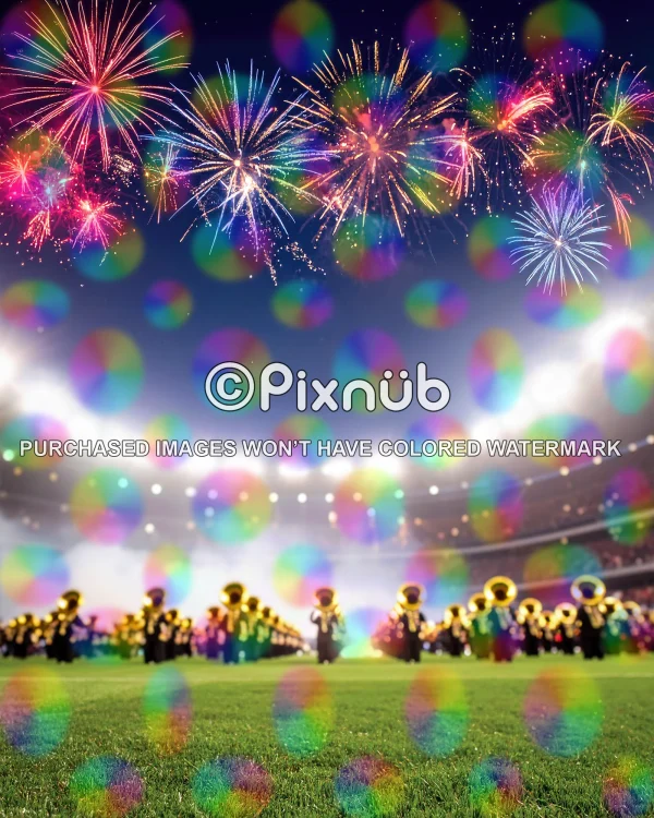 Marching Band Fireworks - Digital Background - Image 2