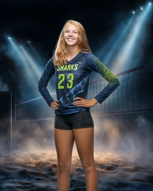 Night Volleyball - Digital Background