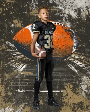 Grunge Paint Football - Digital Background