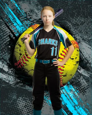 Grunge Paint Softball - Digital Background