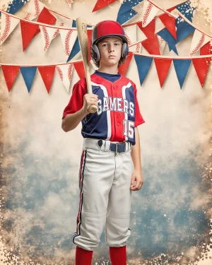 Baseball Flags - Digital Backgrounds (Set of 4)