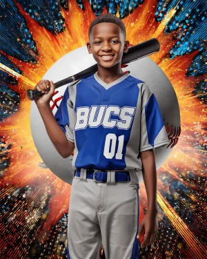 Comic Pow Baseball - Digital Background