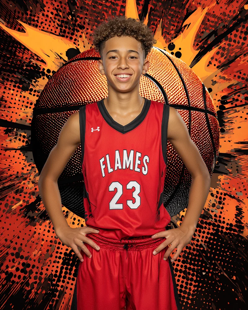 Comic Pow Basketball - Digital Background