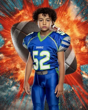 Comic Pow Football - Digital Background