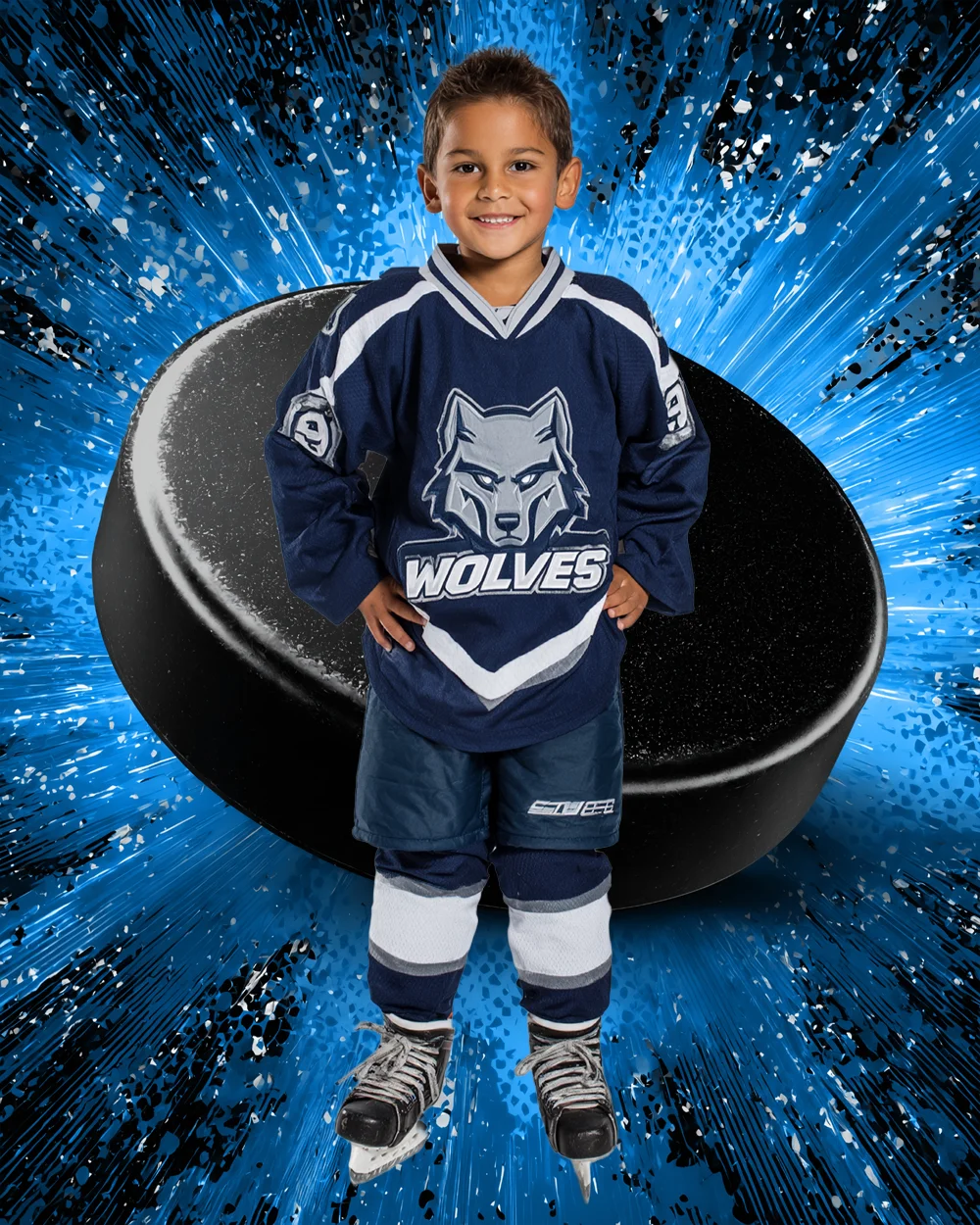 Comic Pow Hockey - Digital Background