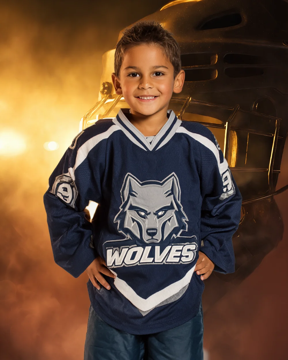 Golden Hockey Helmet- Digital Background - Image 2