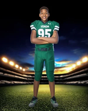 Golden Hour Stadium Field - Digital Background