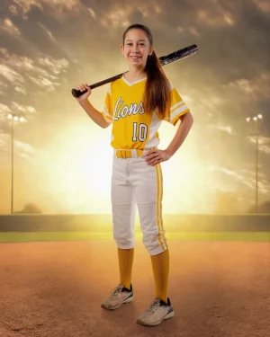 Golden Hour Stadium Field - Digital Background