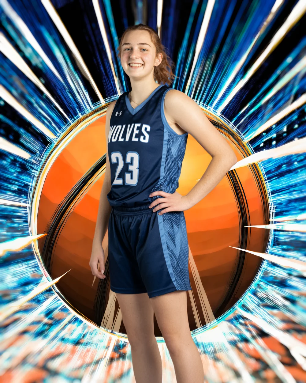 Radiant Basketball - Digital Background