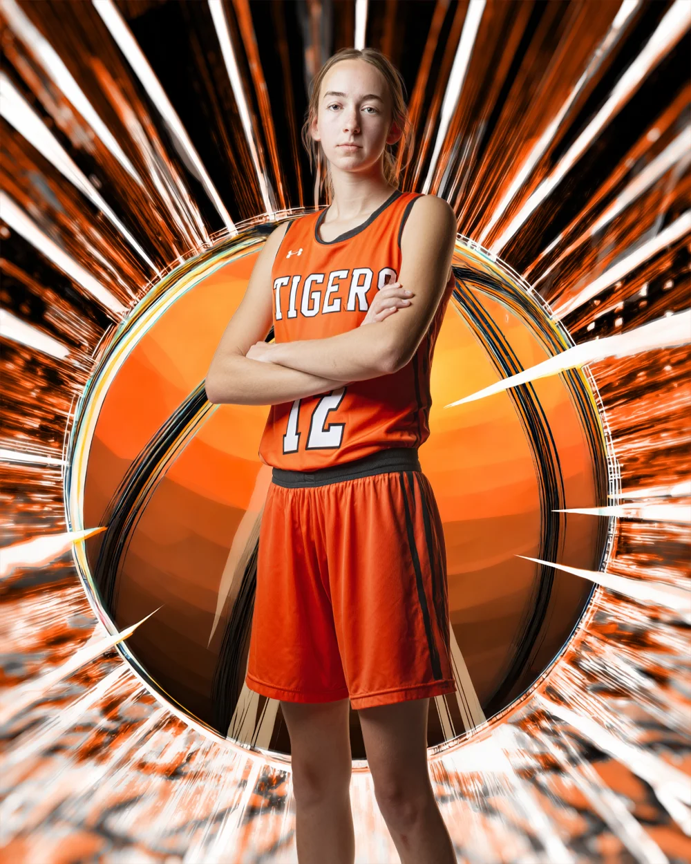 Radiant Basketball - Digital Background - Image 2