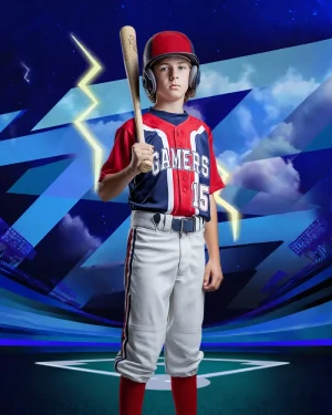 Lightning Strike Baseball Field - Digital Background