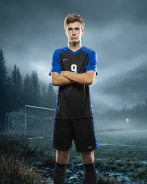 Snowy Soccer Mountain - Digital Background