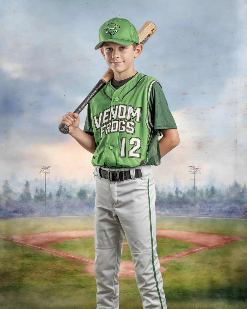 Baseball Watercolor Trading Card - Digital Background