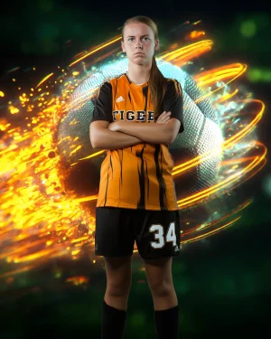 Ember Soccer Ball - Digital Background