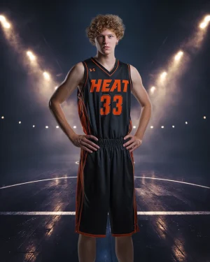 Midnight Hardwood Basketball  - Digital Background