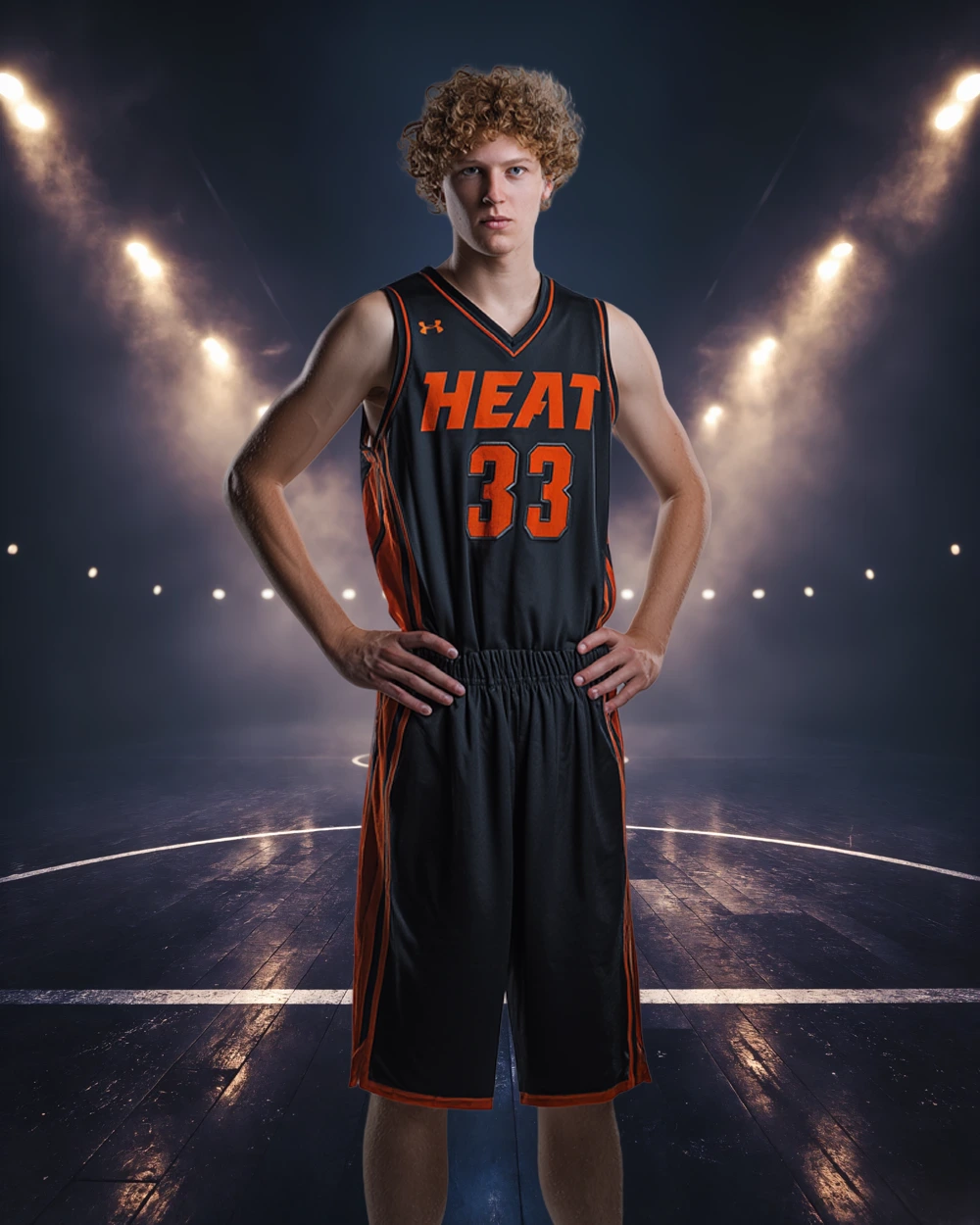 Midnight Hardwood Basketball - Digital Background