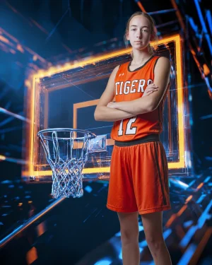 Neon Glass Backboard - Digital Background