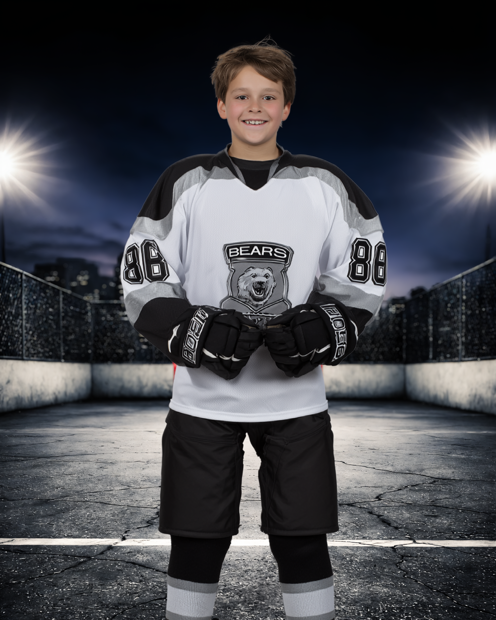 Street Hockey Night Rink - Digital Background - Image 2